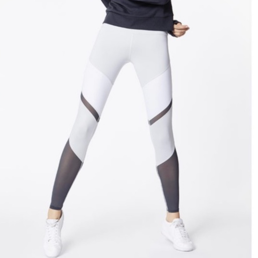 ALO Yoga Gray and White Performance Leggings